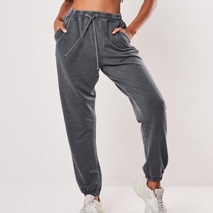 Gray washed oversized joggers Missguided